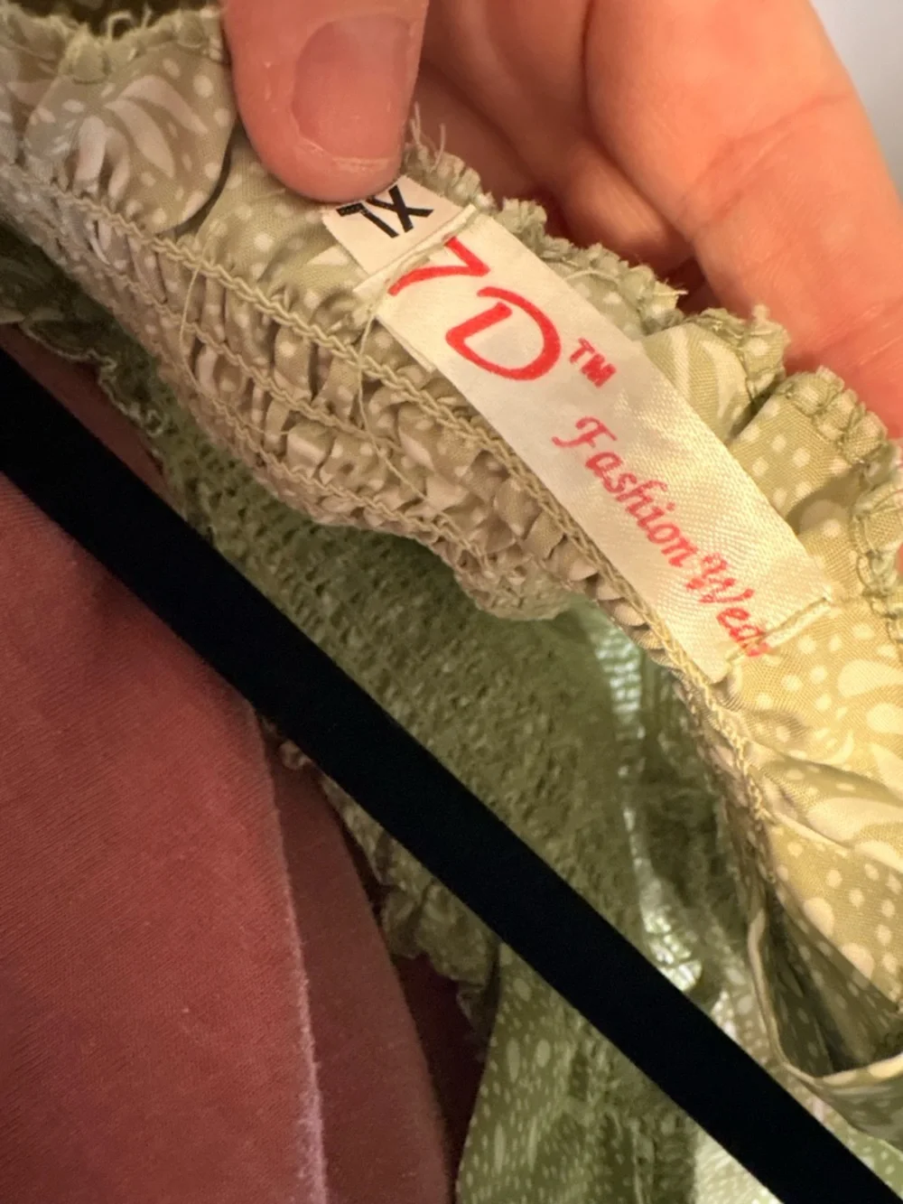 Sage Green Floral Smocked Peplum Blouse Puff Sleeve Cottagecore Top XL - Picture 5 of 5